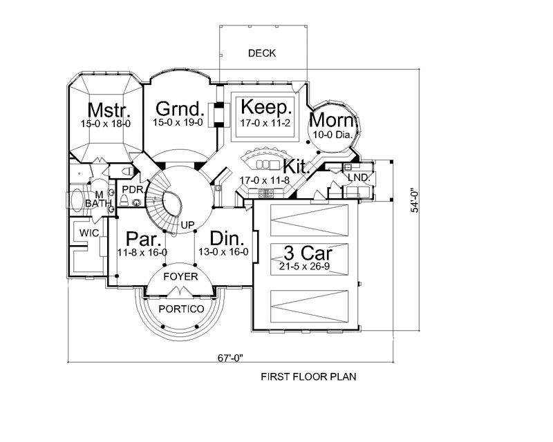 1st Floor Plan image of Vienna House Plan